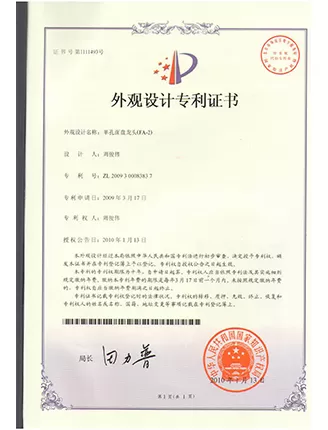 Appearance Patent Certificate